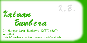 kalman bumbera business card